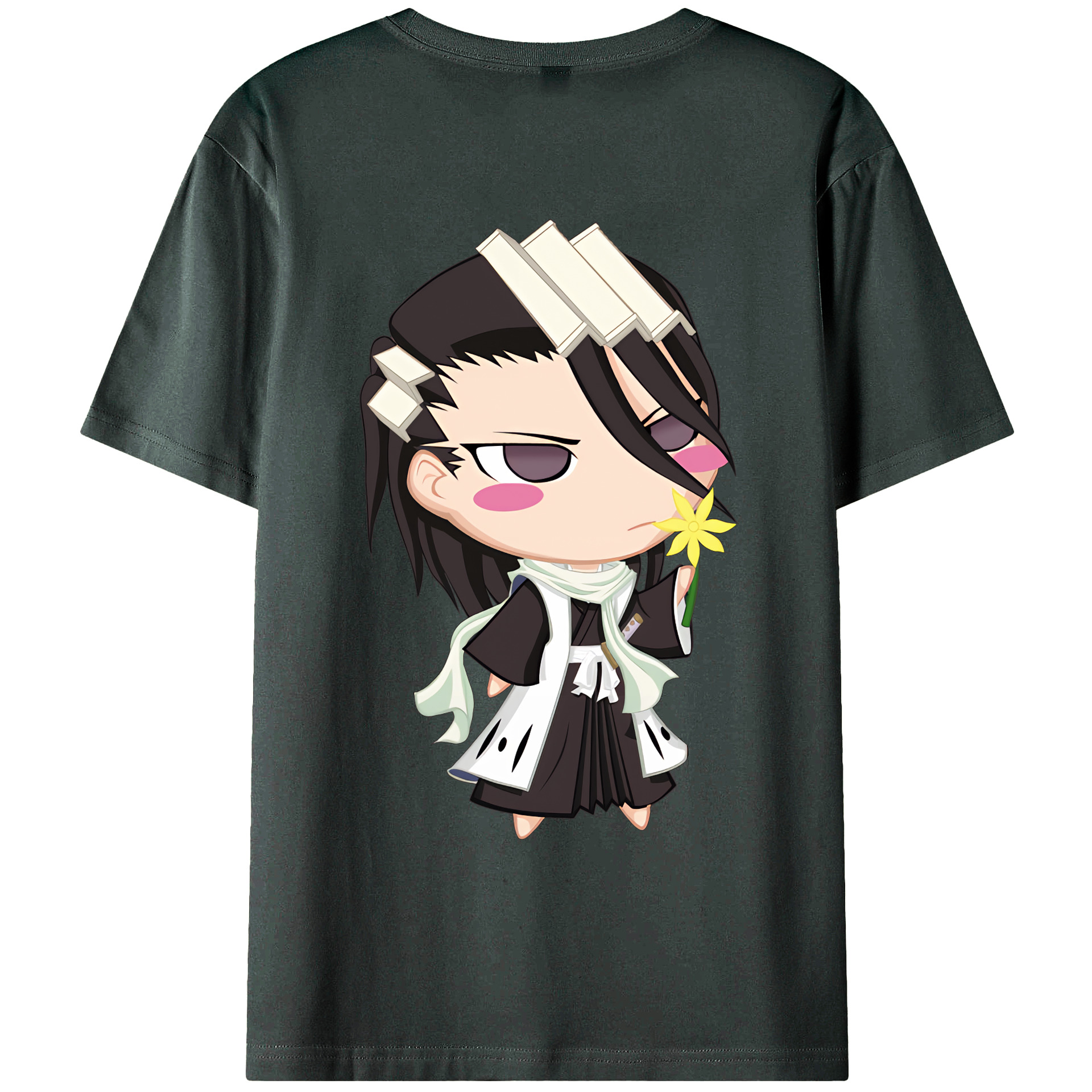 （画像用） ブリーチ くちき びゃくや BLEACH Kuchiki Byakuya 綿100％ メンズ半袖Tシャツ（バックプリント） 通気性